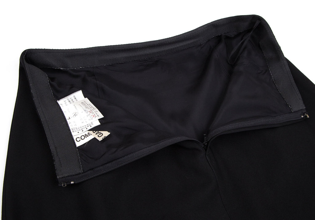 COMME des GARCONS JAPAN. Black Wool Long Switching Flare Skirt