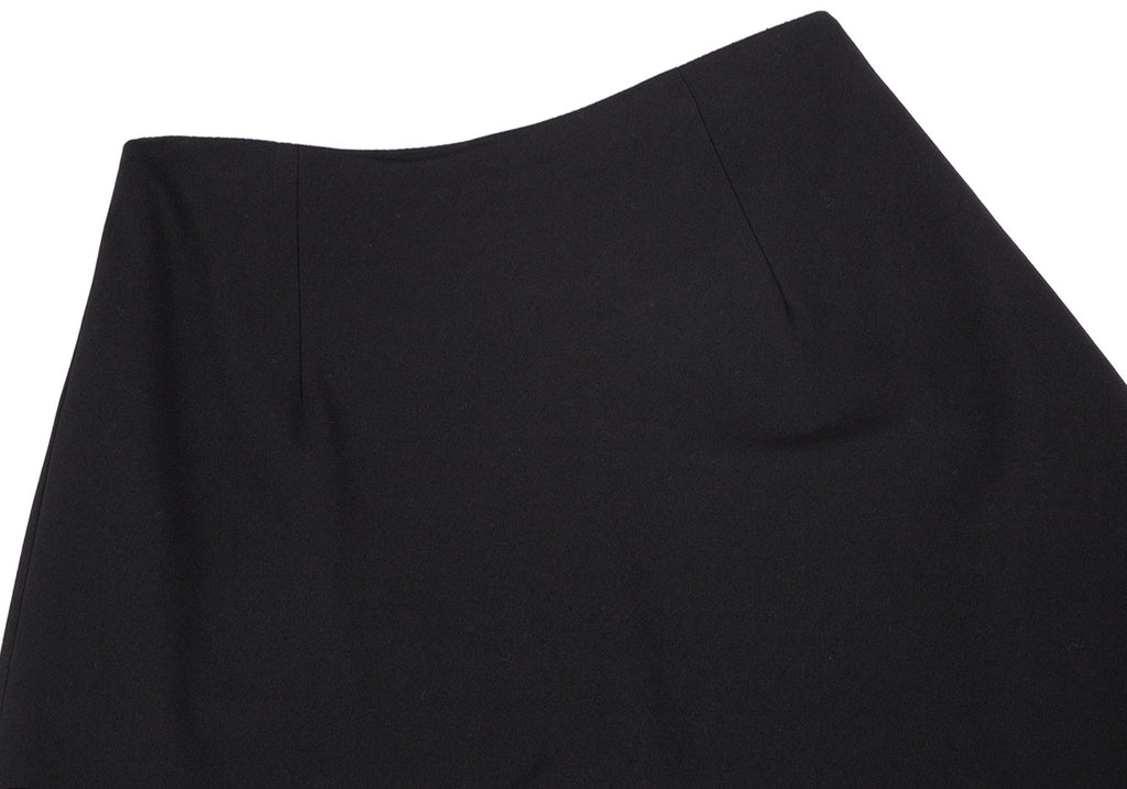 COMME des GARCONS JAPAN. Black Wool Long Switching Flare Skirt