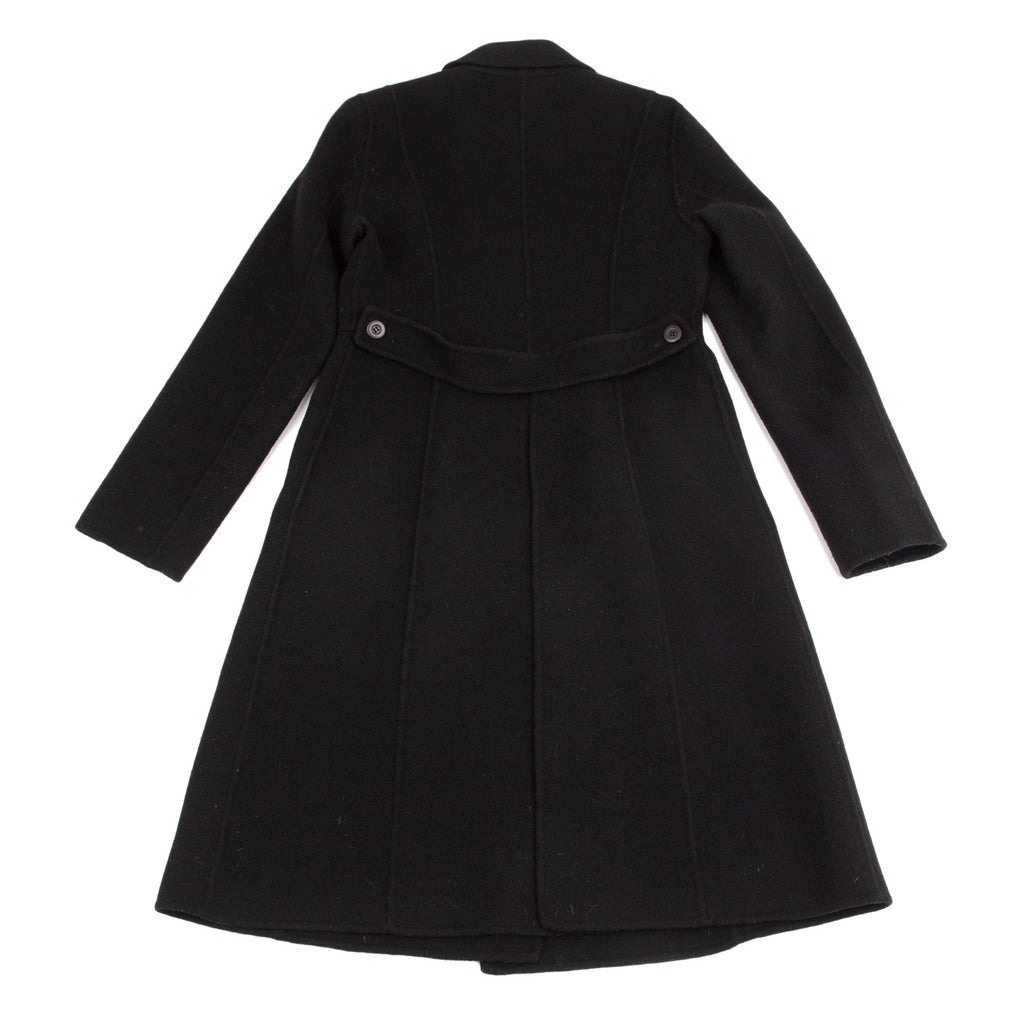 TSUMORI CHISATO JAPAN. Black Wool Blend Double Breasted Coat