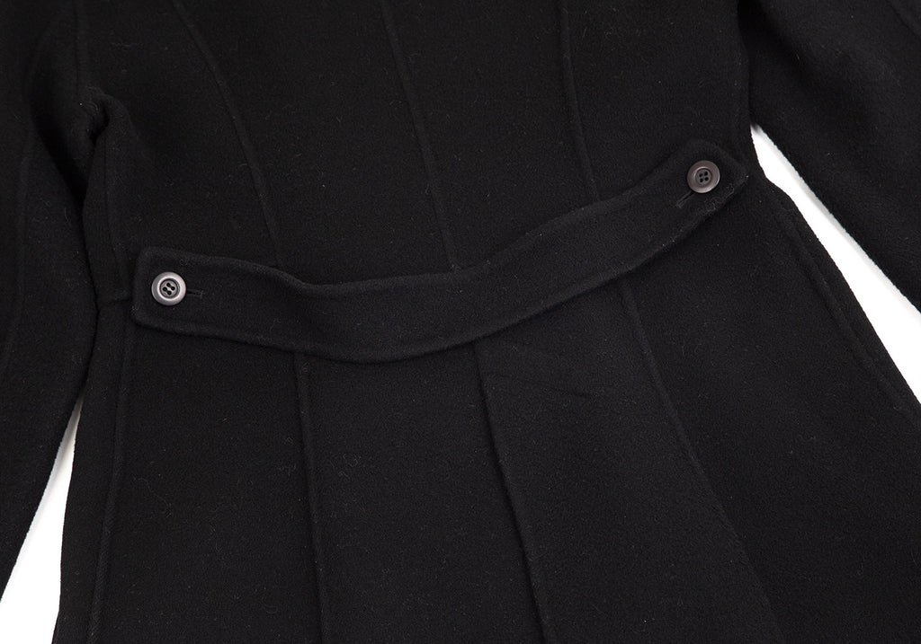 TSUMORI CHISATO JAPAN. Black Wool Blend Double Breasted Coat