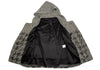 LIMI Feu (Yohji Yamamoto) Japan. Black, White Acrylic Wool Houndtooth Printed Footed Jacket