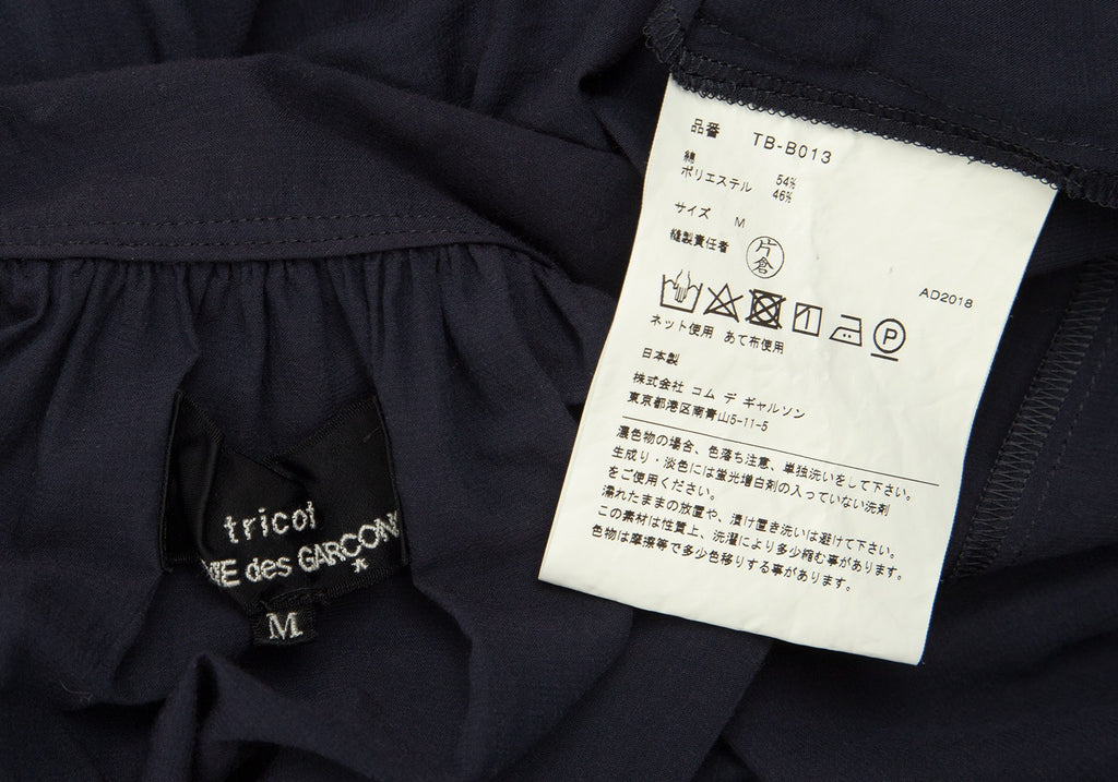 COMME des GARCONS Japan. TRICOT. Navy Semi-Sheer Long Sleeve Shirt / Blouson