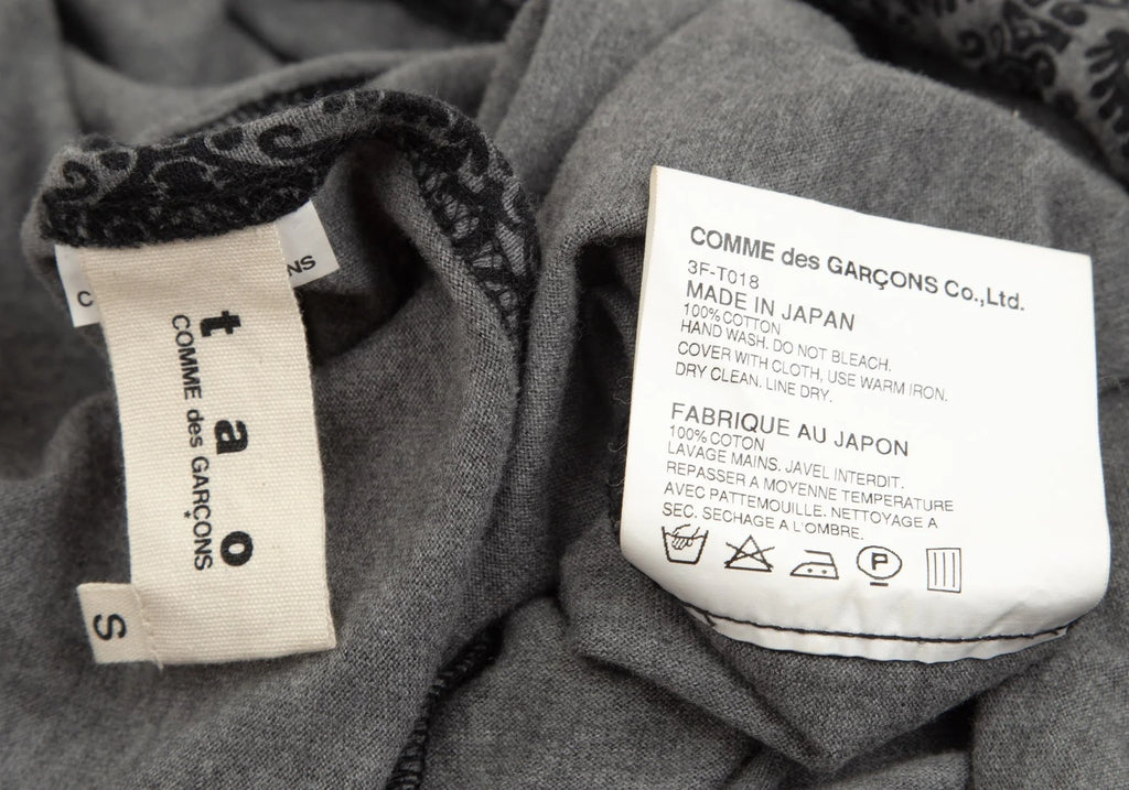 COMME des GARCONS JAPAN. TAO. Grey Leaf Pattern Dress