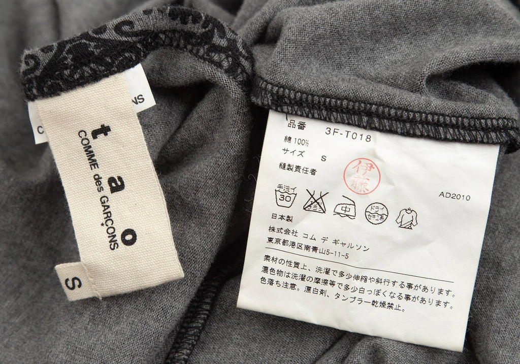 COMME des GARCONS JAPAN. TAO. Grey Leaf Pattern Dress