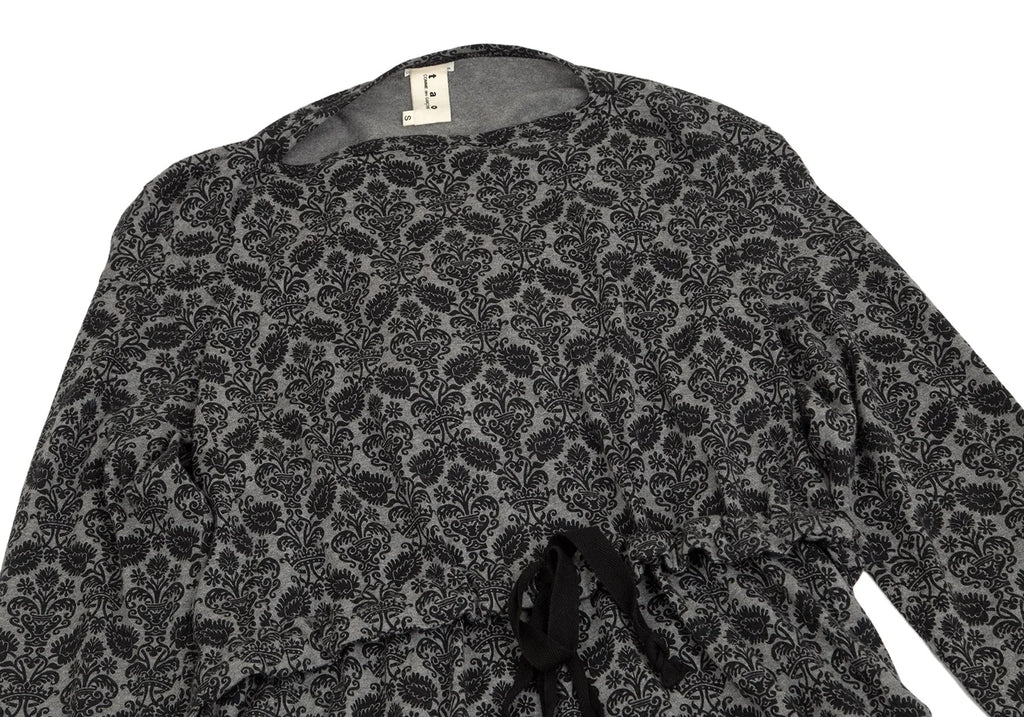 COMME des GARCONS JAPAN. TAO. Grey Leaf Pattern Dress