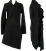 Japanese Unbranded Black Wool Twisted Asymmetry Coat