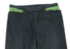 ROMEO GIGLI ITALY.   Navy, Green Accents Stretched Flare Pants