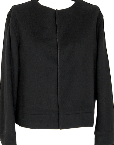 Yohji Yamamoto Japan. FEMME. RAGNE KIKAS Front Design Black Knit Jacket