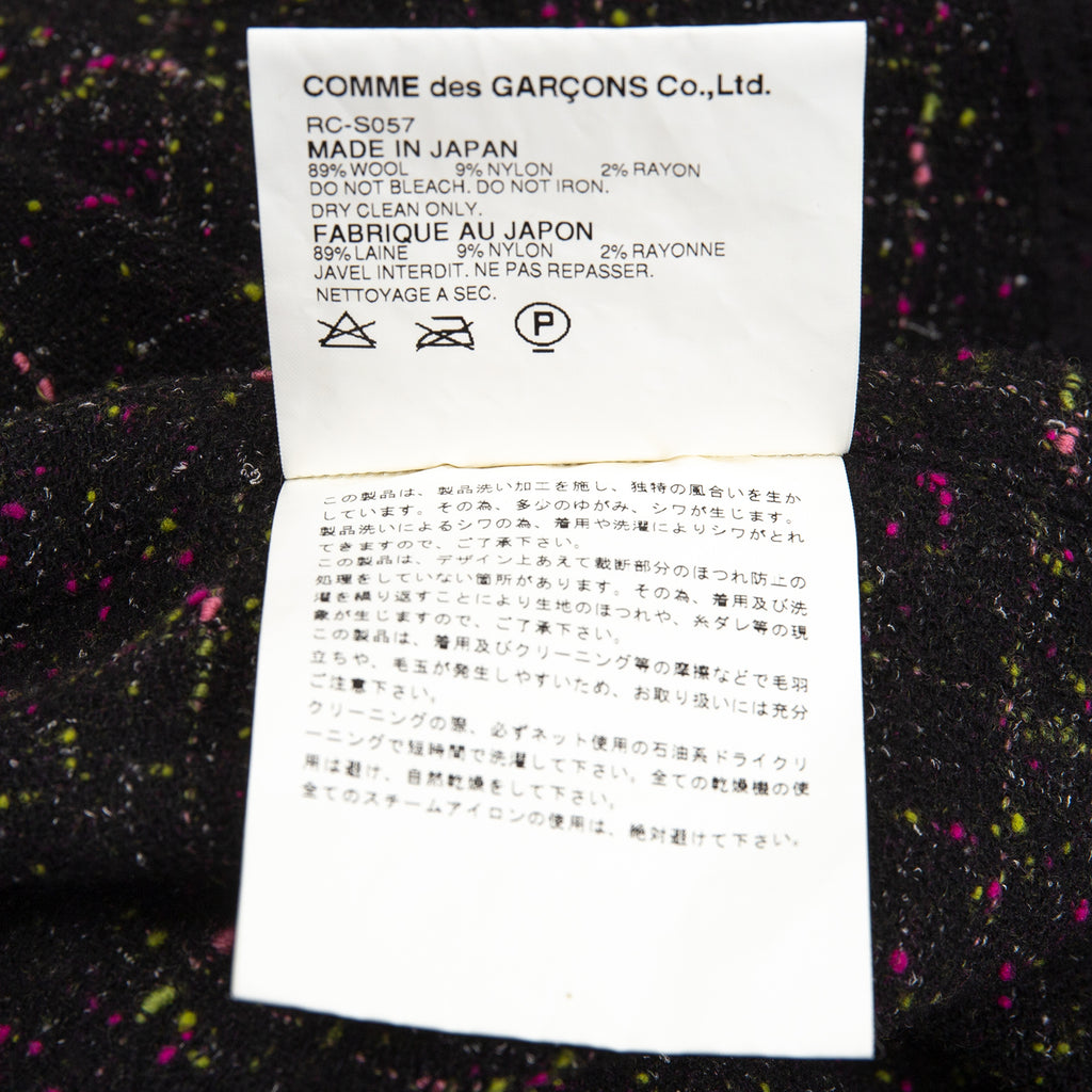 COMME des GARCONS JAPAN. robe de chambre. Black, Multi-Color Tweed Wrap Skirt