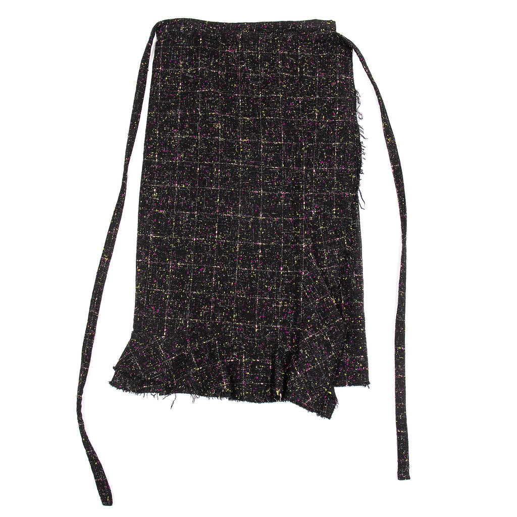 COMME des GARCONS JAPAN. robe de chambre. Black, Multi-Color Tweed Wrap Skirt