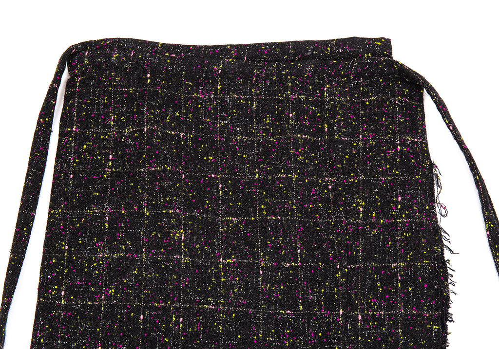 COMME des GARCONS JAPAN. robe de chambre. Black, Multi-Color Tweed Wrap Skirt