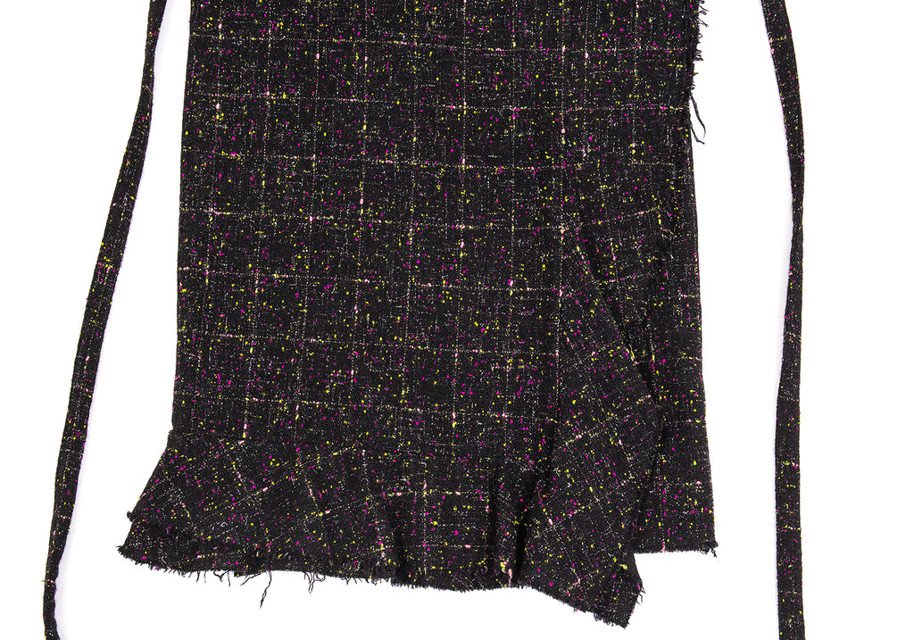 COMME des GARCONS JAPAN. robe de chambre. Black, Multi-Color Tweed Wrap Skirt