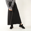 COMME des GARCONS JAPAN. Black Bias Zipper Wool Long Skirt