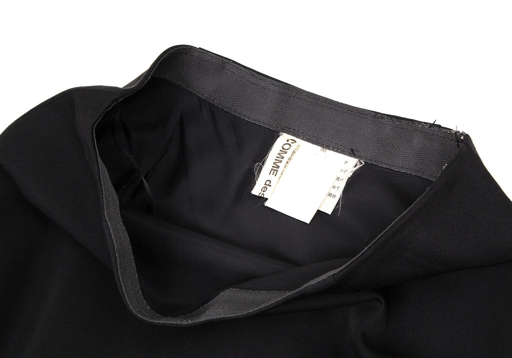 COMME des GARCONS JAPAN. Black Bias Zipper Wool Long Skirt