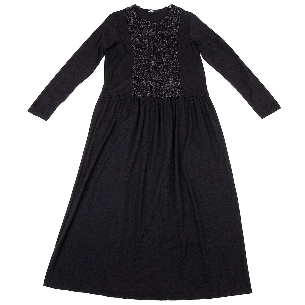 Comme des Garcons Japan. Tricot. Black Front Glitter Design Long Dress