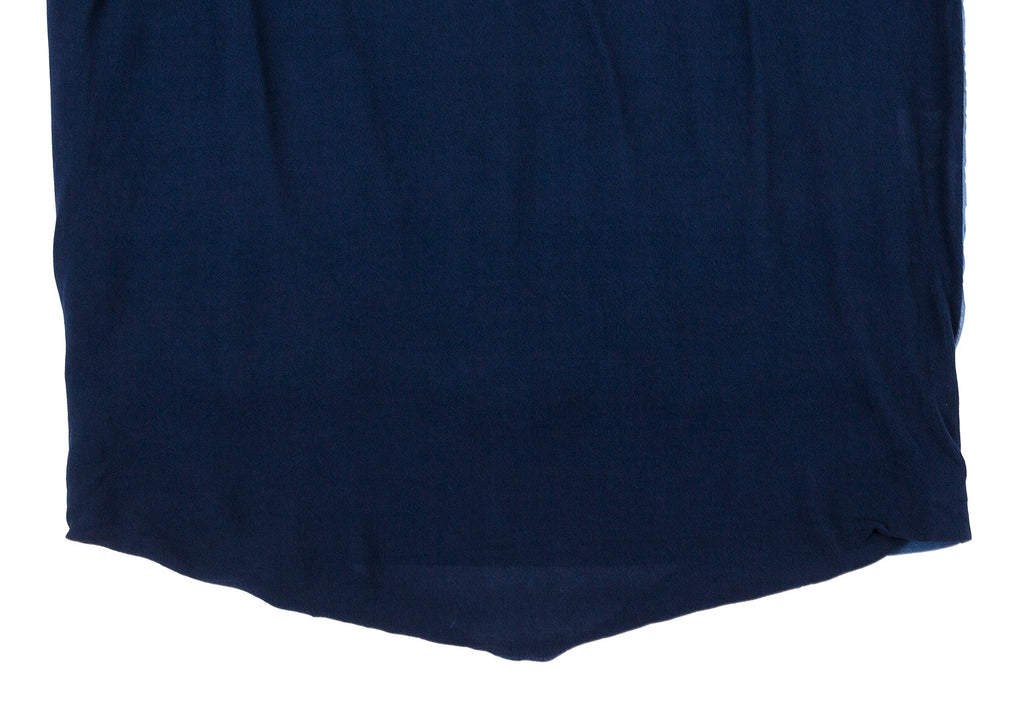 ISSEY MIYAKE JAPAN. "ZUCCA" Navy, Sky Blue Switching Chiffon Sleeveless Top