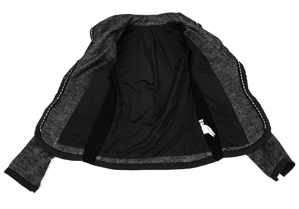 HIROKO KOSHINO JAPAN. HIROKO BIS. Black Switching Design Shawl Collar Jacket