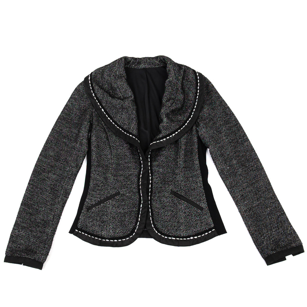 HIROKO KOSHINO JAPAN. HIROKO BIS. Black Switching Design Shawl Collar Jacket