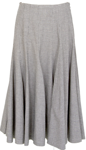 Rick Owens Paris. Gray Wool Long Sleeve V Neck Mini Sweater Dress