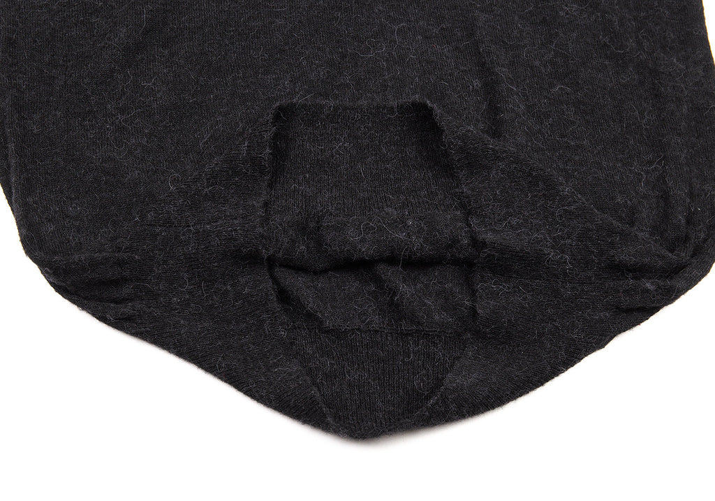 edition JAPAN. Black Alpaca Blended Wool Knit Hoodie