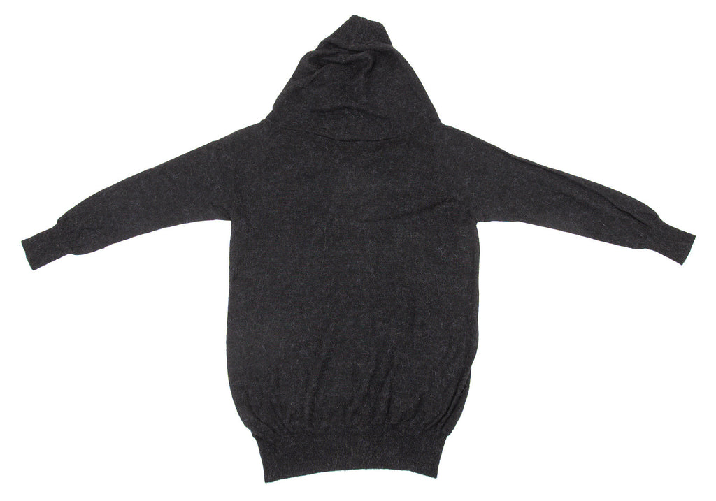 edition JAPAN. Black Alpaca Blended Wool Knit Hoodie