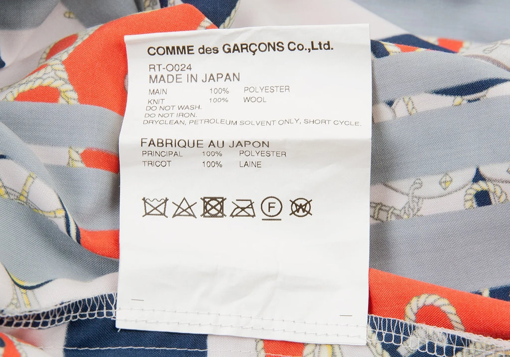 COMME des GARCONS COMME des GARCONS JAPAN. Navy/Grey Docking Dress Navy