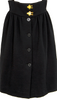 EMILIO PUCCI ITALY. Metal Hook Black Wool Button Wrap Skirt