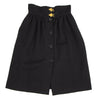 EMILIO PUCCI ITALY. Metal Hook Black Wool Button Wrap Skirt