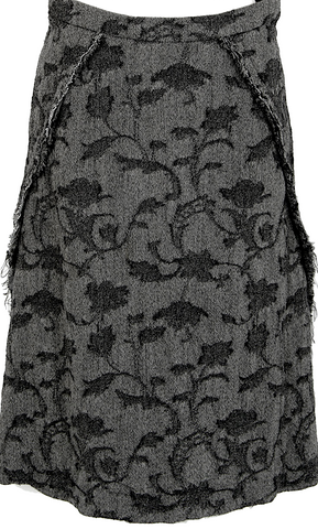 Joseph London. Gray Virgin Wool Mini Dress w/Ruffle Embellishment