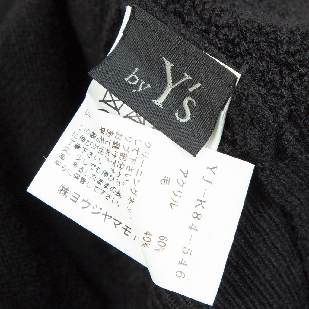 YOHJI YAMAMOTO JAPAN. Y's  RISMAT by Y's. Black Shawl Collar Knit Jacket