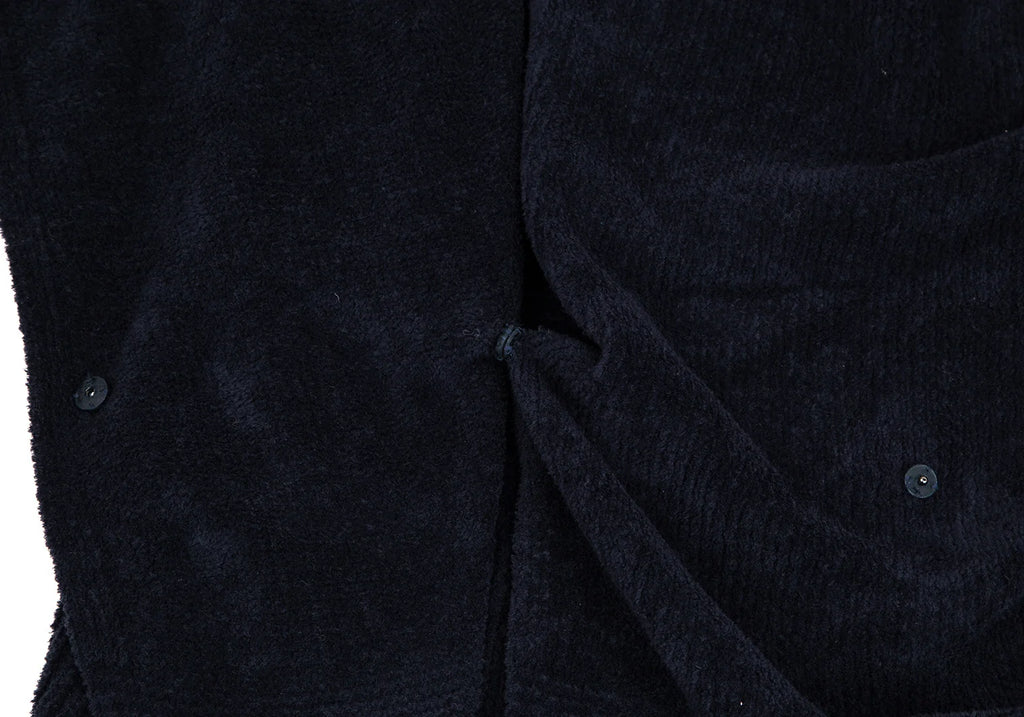 A/T ATSURO TAYAMA JAPAN. Navy Color Drape Pile Knit Jacket