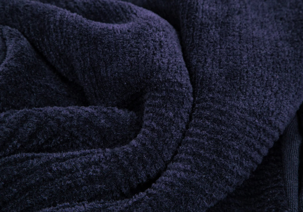 A/T ATSURO TAYAMA JAPAN. Navy Color Drape Pile Knit Jacket