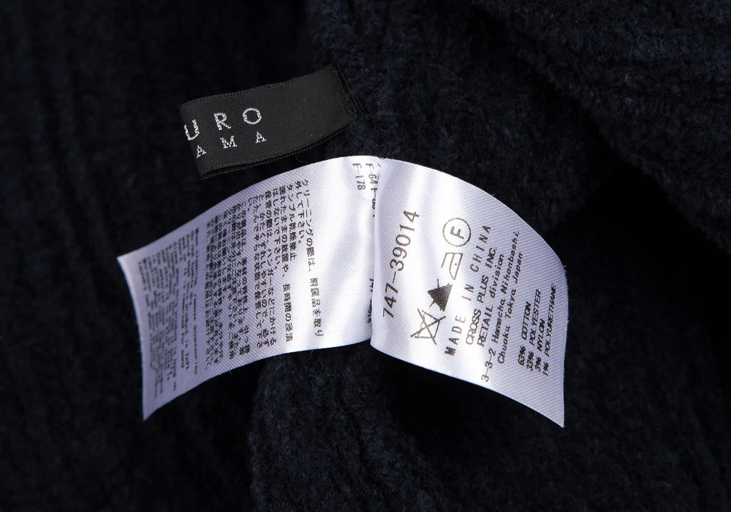A/T ATSURO TAYAMA JAPAN. Navy Color Drape Pile Knit Jacket