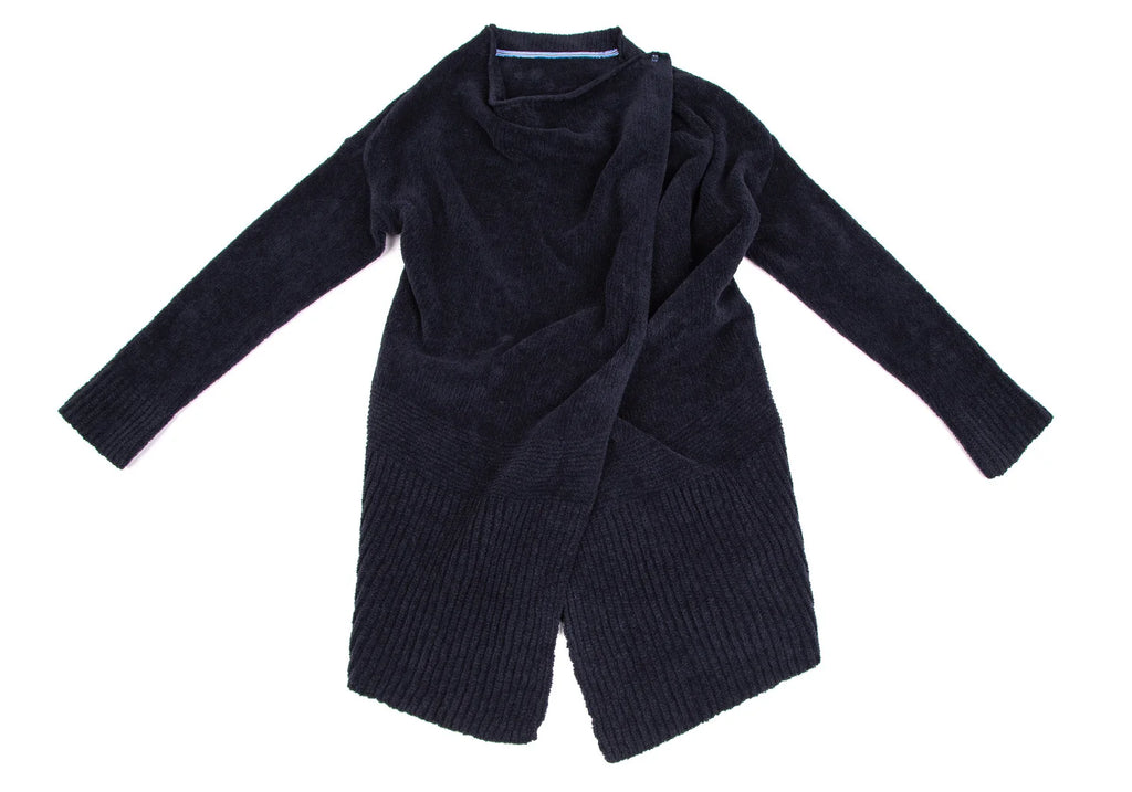 A/T ATSURO TAYAMA JAPAN. Navy Color Drape Pile Knit Jacket