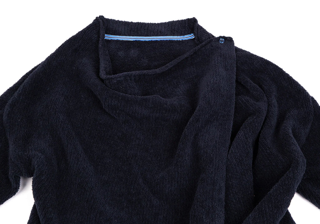 A/T ATSURO TAYAMA JAPAN. Navy Color Drape Pile Knit Jacket