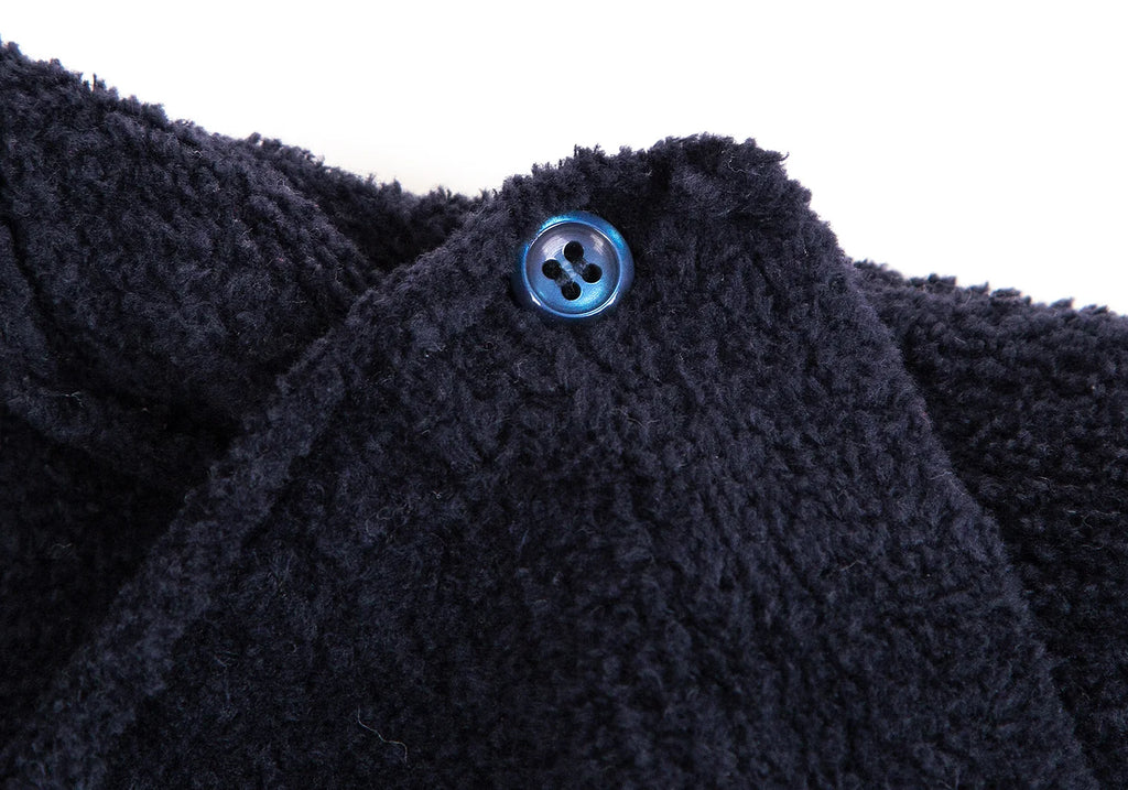 A/T ATSURO TAYAMA JAPAN. Navy Color Drape Pile Knit Jacket