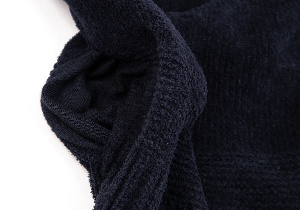 A/T ATSURO TAYAMA JAPAN. Navy Color Drape Pile Knit Jacket