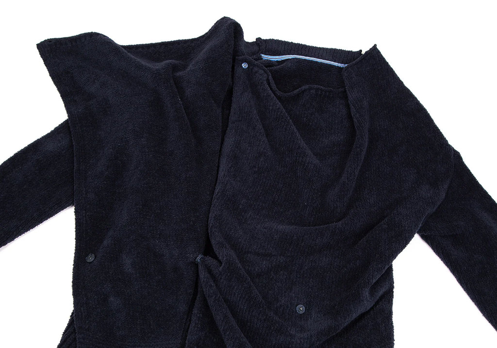 A/T ATSURO TAYAMA JAPAN. Navy Color Drape Pile Knit Jacket
