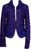 COMME des GARCONS JAPAN. TRICOT. Blue, Purple Dyed Stripe Loop Knit Jacket