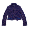 COMME des GARCONS JAPAN. TRICOT. Blue, Purple Dyed Stripe Loop Knit Jacket