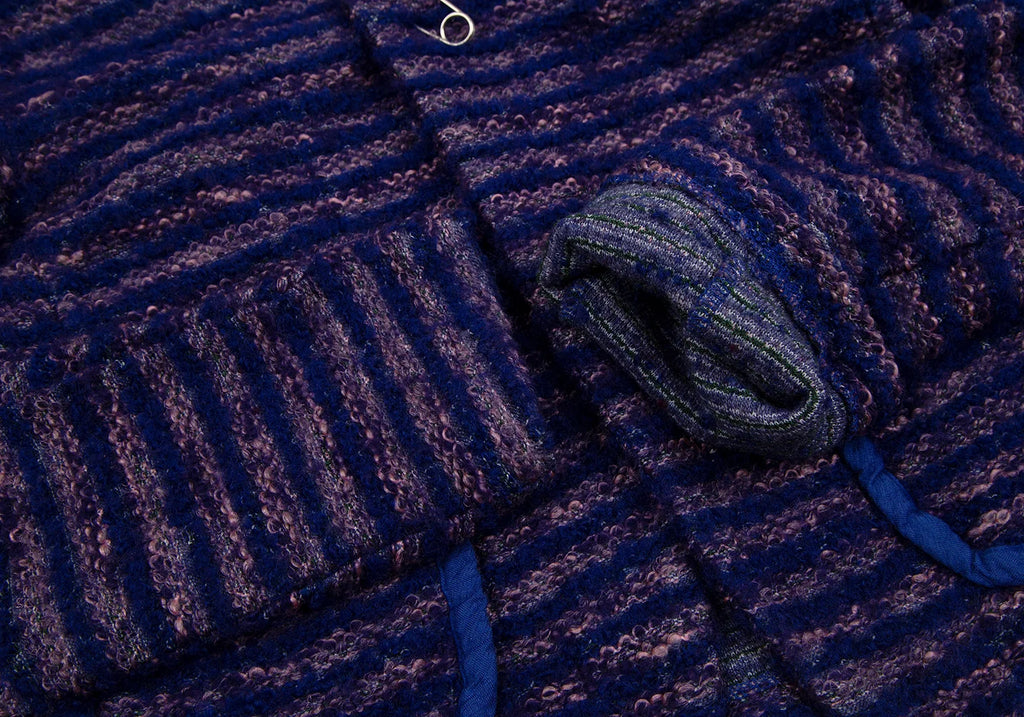 COMME des GARCONS JAPAN. TRICOT. Blue, Purple Dyed Stripe Loop Knit Jacket
