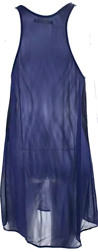 Isabel Marant Paris. Blue Viscose Long Sleeve Pleated Embroidered Shift Dress