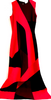 Alexander Mcqueen UK.  2021 Pre-Fall Collection. SARAH BURTON DESIGNER. Red Black Geometric Sleeveless Rayon Dress