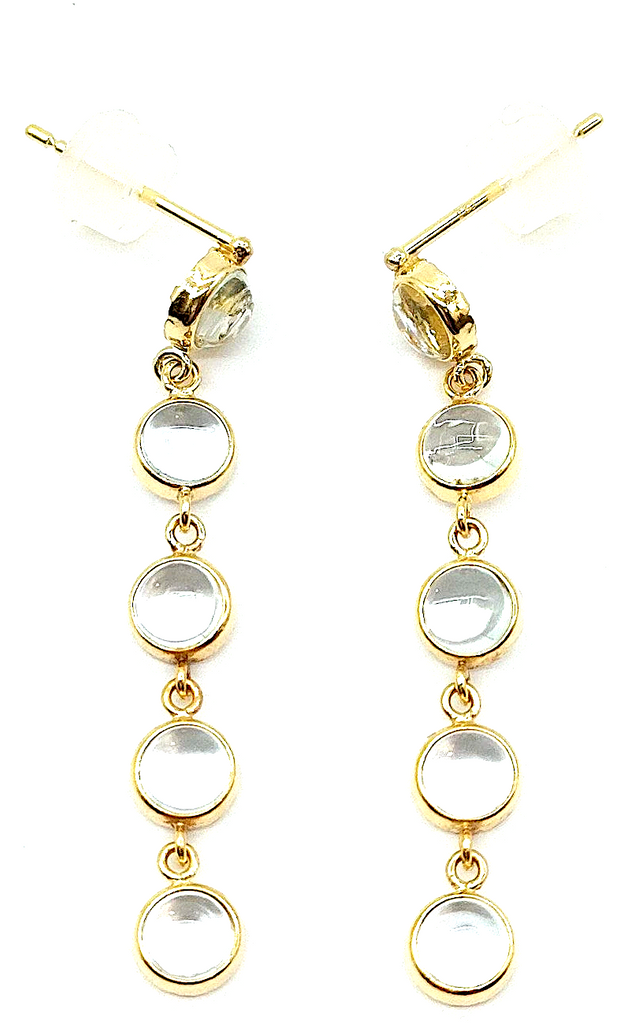 Jewelry Pierced London 18ct Gold Vintage 2.5ct Dangling Aquamaraine Earrings