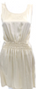 MM6 Maison Margiela Paris. Beige Sleeveless Ruched Waist Mini Dress