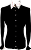 Burberry UK. Black Wool Cotton Ribbed Button-Front Long Sleeve Top