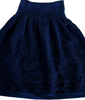 Chanel Paris. Navy Blue Textured Cotton Knit Skirt