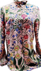 Gucci Italy Silk Floral Garden Print Blouse