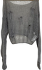 merry jenny japan. Gray Intentionally Distressing Openwork Ribbon Knit Sweater