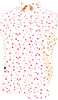 CHRISTIAN DIOR PARIS. White Silk w/Red Dots Sleeveless Top